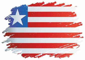 Flag of Liberia, Republic of Liberia is a country on the West African coast. Template for award design, an official document with the flag of Liberia. Bright, colorful vector illustration.