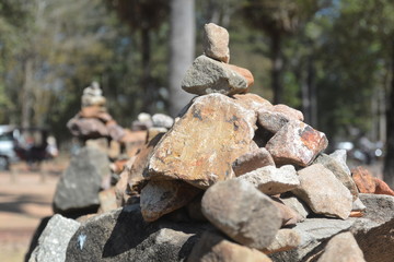 Fototapeta na wymiar magical stone pyramid of wish fulfillment