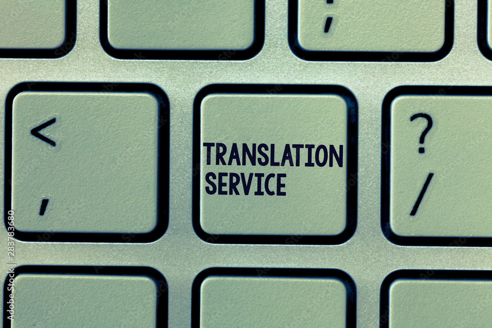 Poster text sign showing translation service. conceptual photo the equivalent target language from the moth
