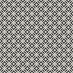 Vector abstract grid seamless pattern. Black and white graphic background. Simple geometric ornament. Monochrome texture with diamond shapes, stars, rhombuses, lattice, repeat tiles. Stylish design