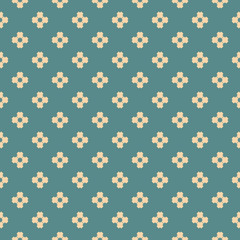 Simple geometric floral texture. Retro pattern with small flower silhouettes