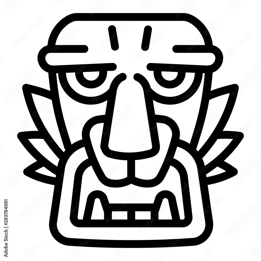 Poster idol mask icon. outline idol mask vector icon for web design isolated on white background
