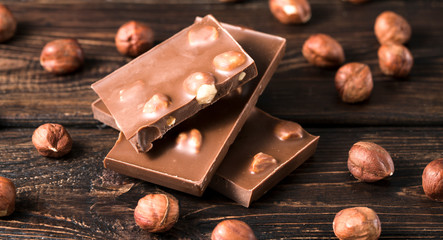 Milk Chocolate With Hazelnuts.