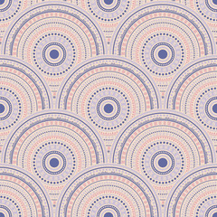 Ethnic circle shapes seamless geometric pattern.