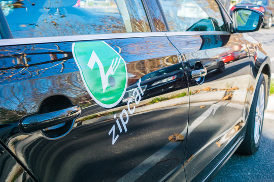 December 14, 2017 Sunnyvale / CA / USA - Zipcar is a car sharing and car club service where members pay a monthly fee; It represents an alternative to traditional car rental and car ownership