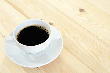 Coffee on wood table