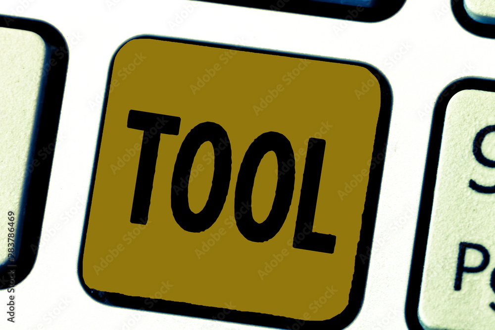 Poster word writing text tool. business concept for a thing used in an occupation device that carries out f