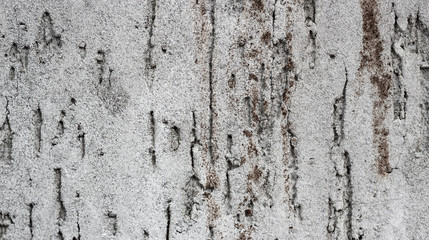 Damaged old gray concrete surface with rust.