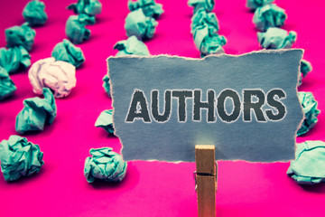 Handwriting text writing Authors. Concept meaning Writer Journalist Poet Biographer Playwright...