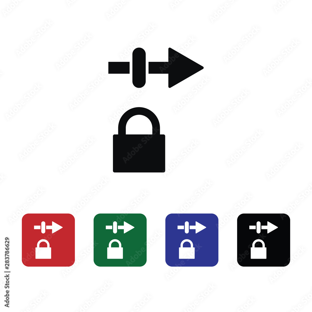 Poster gateway, lock, security, icon, flat. element of security for mobile concept and web apps illustratio