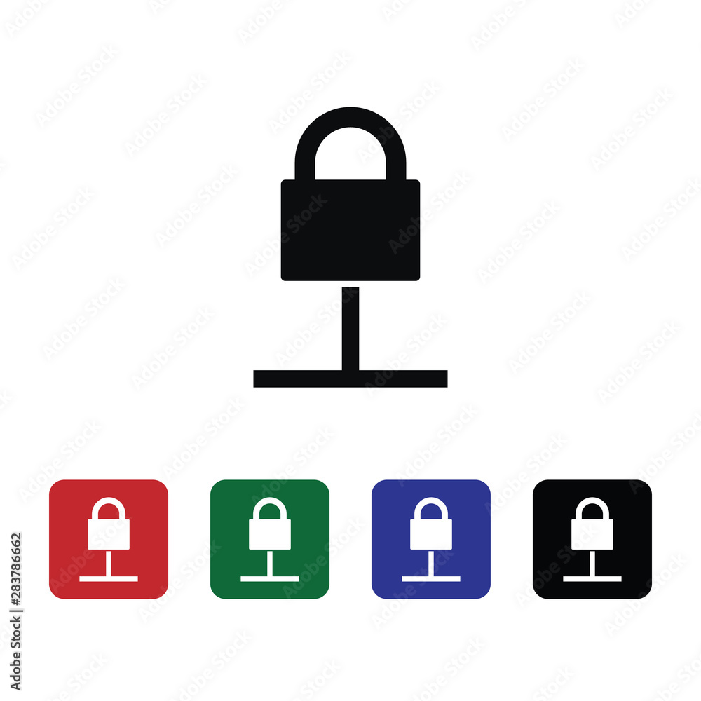 Aufkleber internet, lock, network, icon, flat. element of security for mobile concept and web apps illustratio