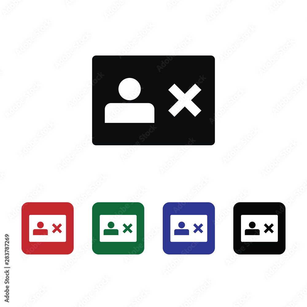 Poster account, delete, id, icon, flat. element of security for mobile concept and web apps illustration. t