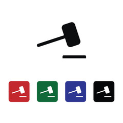 Court, gavel, judge, icon, flat. Element of security for mobile concept and web apps illustration. Thin flat icon for website design and development, app. Vector icon