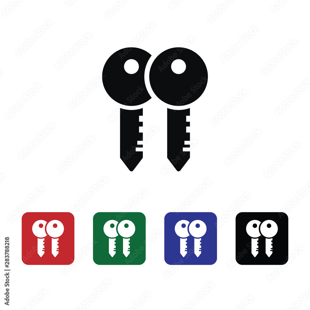Poster keychain, keys, icon, flat. element of security for mobile concept and web apps illustration. thin f