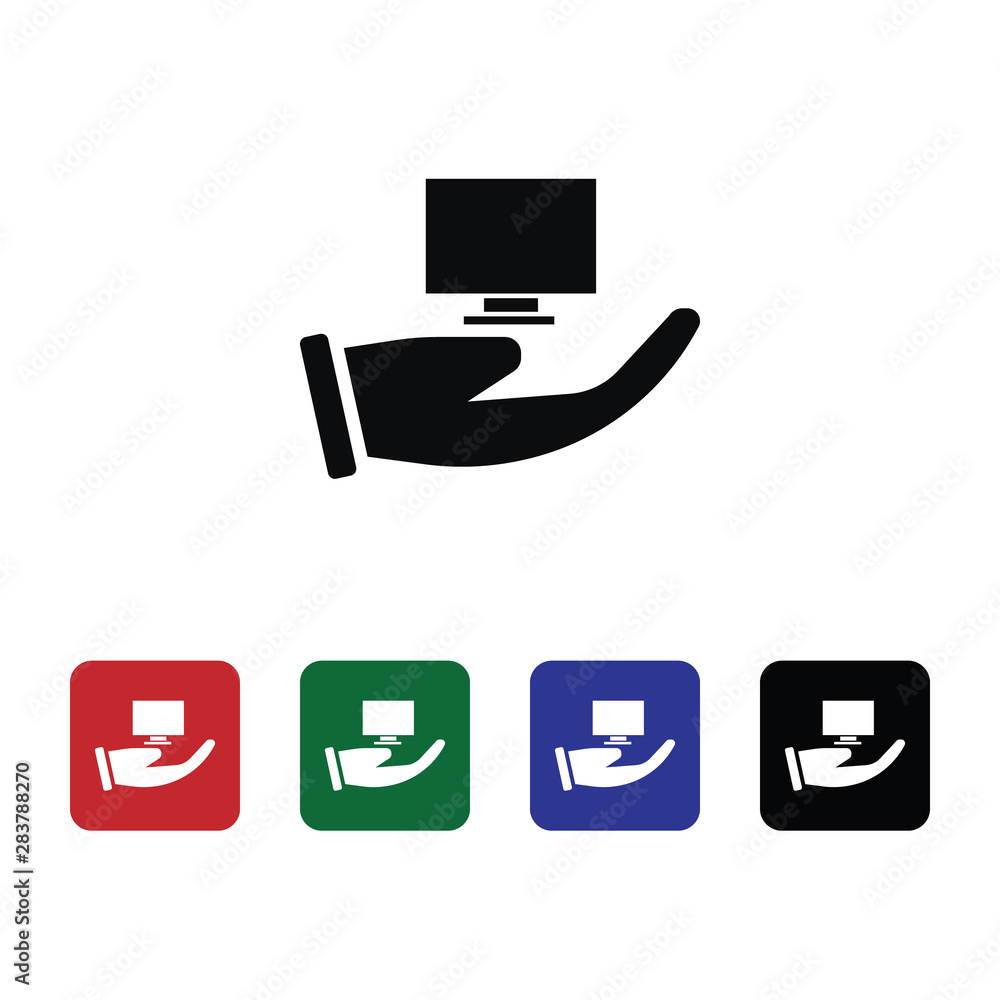 Poster computer, safe, share, icon, flat. element of security for mobile concept and web apps illustration.