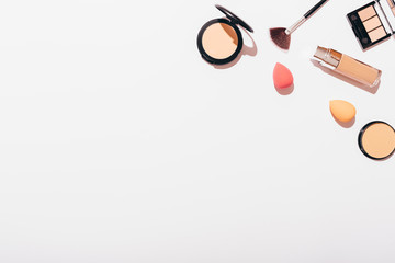 Makeup background of powders