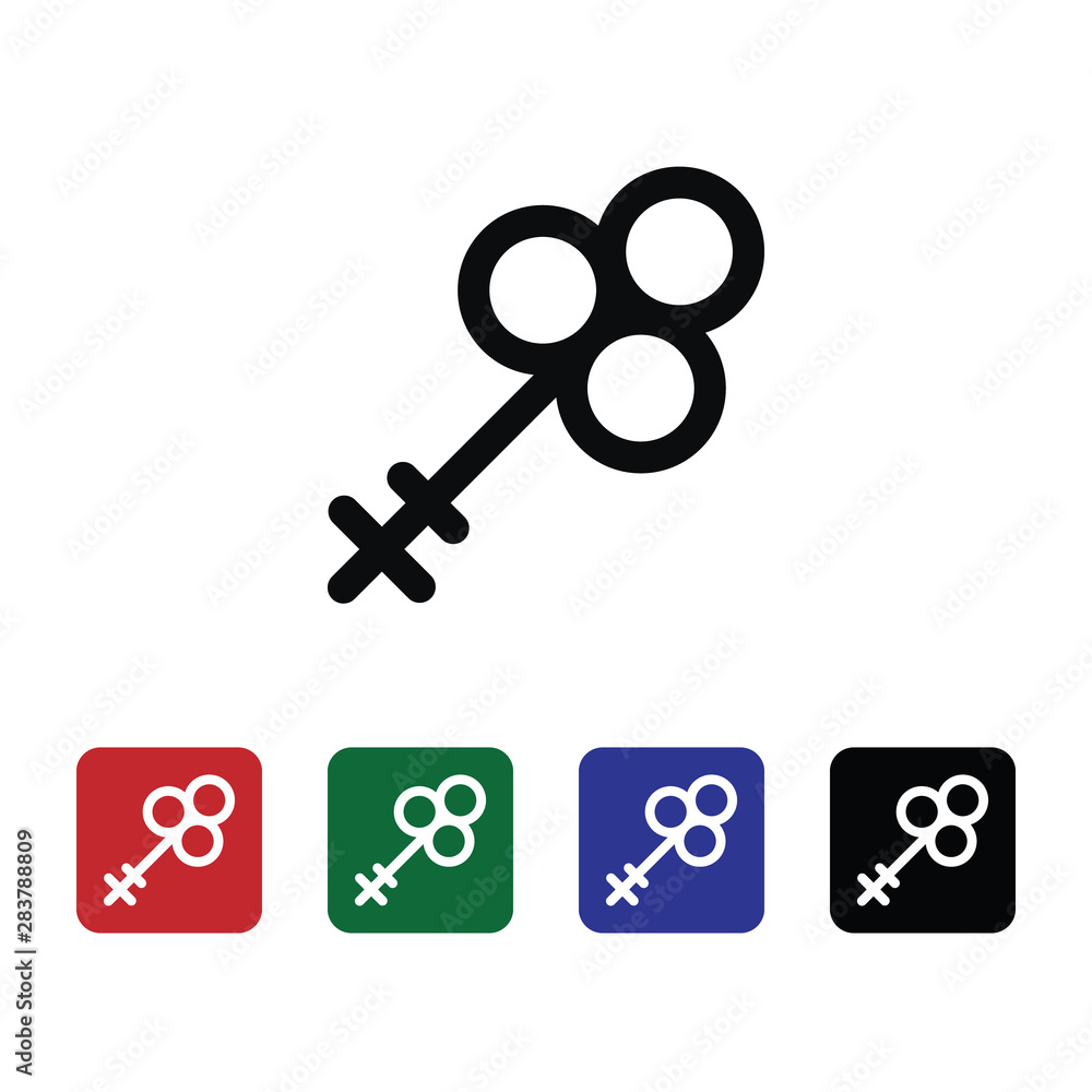 Poster access, key, icon, flat. element of security for mobile concept and web apps illustration. thin flat