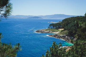 Sea landscape. Cies Island. Spain.