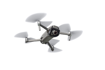 flying drone isolated on a white background