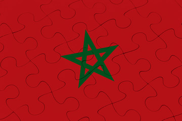 Obraz premium Morocco flag jigsaw puzzle