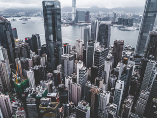 Hong Kong city from above, aerials city views