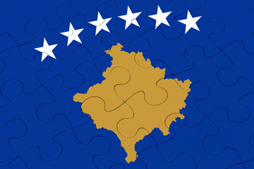 Kosovo flag jigsaw puzzle