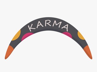 Karma boomerang vector icon .  - obrazy, fototapety, plakaty
