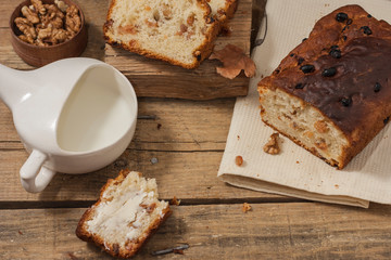 Barmbrack or bairin breac is a traditional Irish sweet yeast bread with grapes and raisins, often eaten with afternoon tea butter and traditionally served on Halloween.