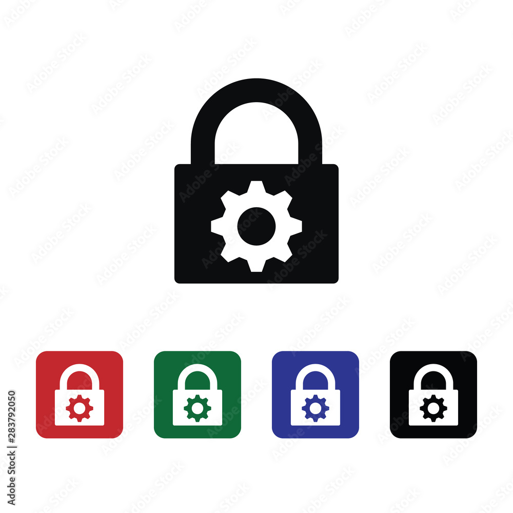 Poster control, lock, settings, icon, flat. element of security for mobile concept and web apps illustratio
