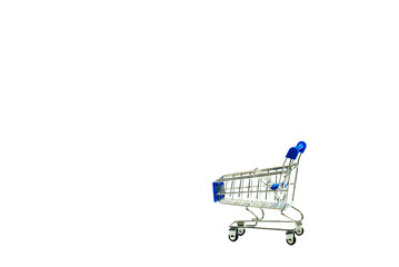 blue shopping cart isolated on White background