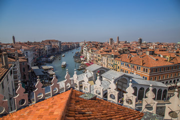 Views of streets and canals in Venice Italy