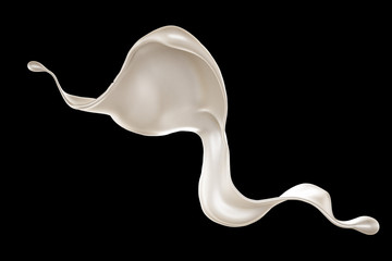 Splash of fluid. 3d illustration, 3d rendering.