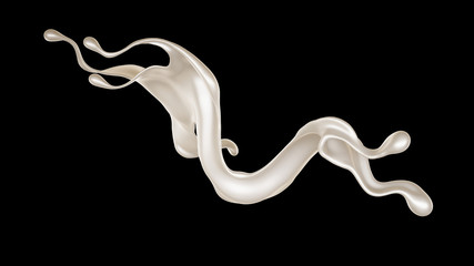Splash of fluid. 3d illustration, 3d rendering.