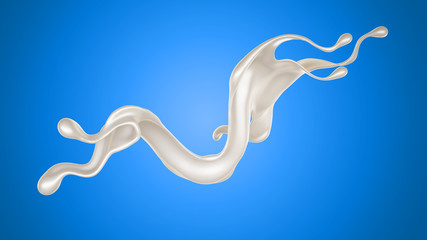 Splash of fluid. 3d illustration, 3d rendering.