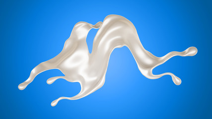 Splash of fluid. 3d illustration, 3d rendering.