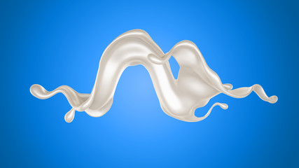 Splash of fluid. 3d illustration, 3d rendering.