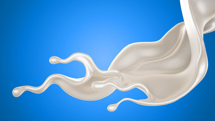 Splash of fluid. 3d illustration, 3d rendering.