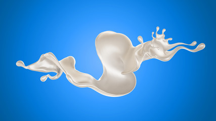 Splash of fluid. 3d illustration, 3d rendering.