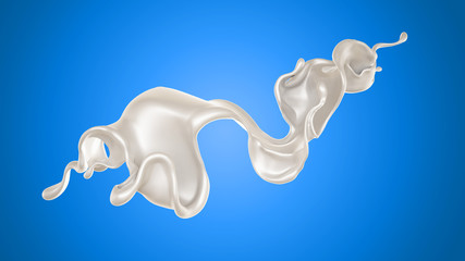 Splash of fluid. 3d illustration, 3d rendering.
