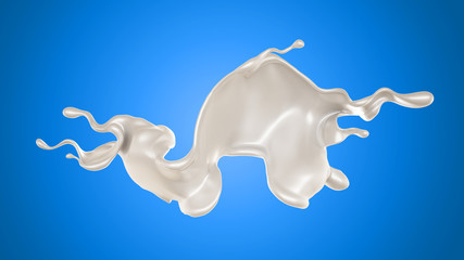 Splash of fluid. 3d illustration, 3d rendering.