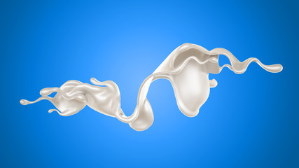 Splash of fluid. 3d illustration, 3d rendering.