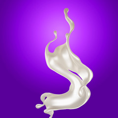 Splash of fluid. 3d illustration, 3d rendering.