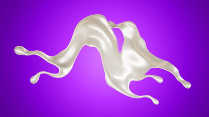 Splash of fluid. 3d illustration, 3d rendering.