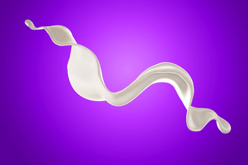 Splash of fluid. 3d illustration, 3d rendering.