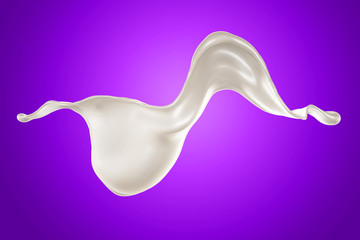 Splash of fluid. 3d illustration, 3d rendering.