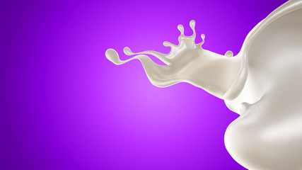 Splash of fluid. 3d illustration, 3d rendering.