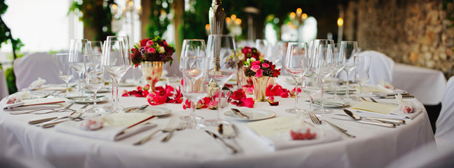 wedding - decorated table at luxury event