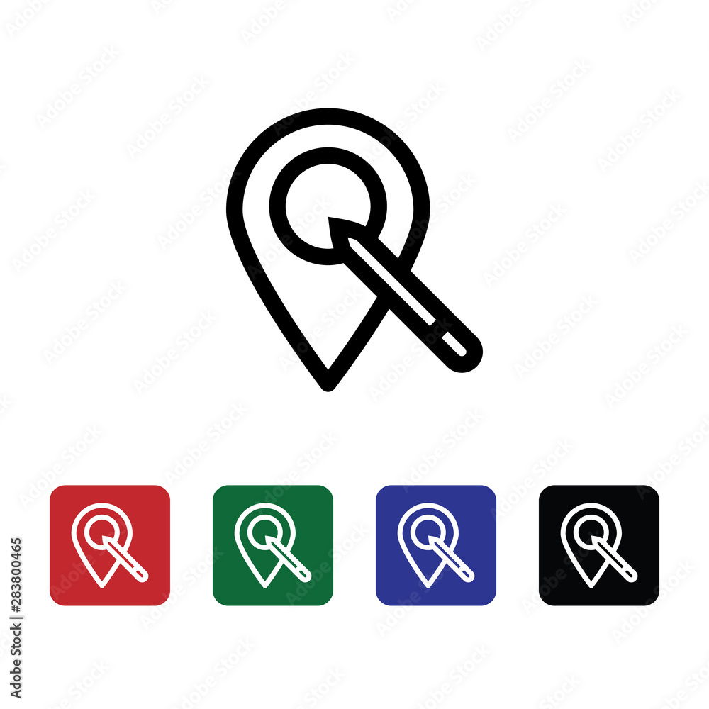 Aufkleber location, edit, vector icon. can be used for web and mobile. navigation and map vector icon