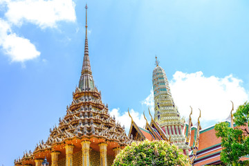 Colorful Temple and Majestic Spires, Grand Palace, Bangkok, Thailand