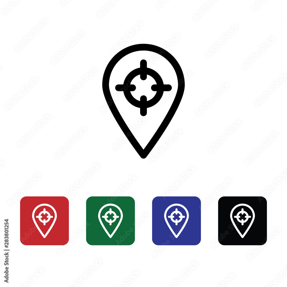 Aufkleber location, gps, vector icon. can be used for web and mobile. navigation and map vector icon